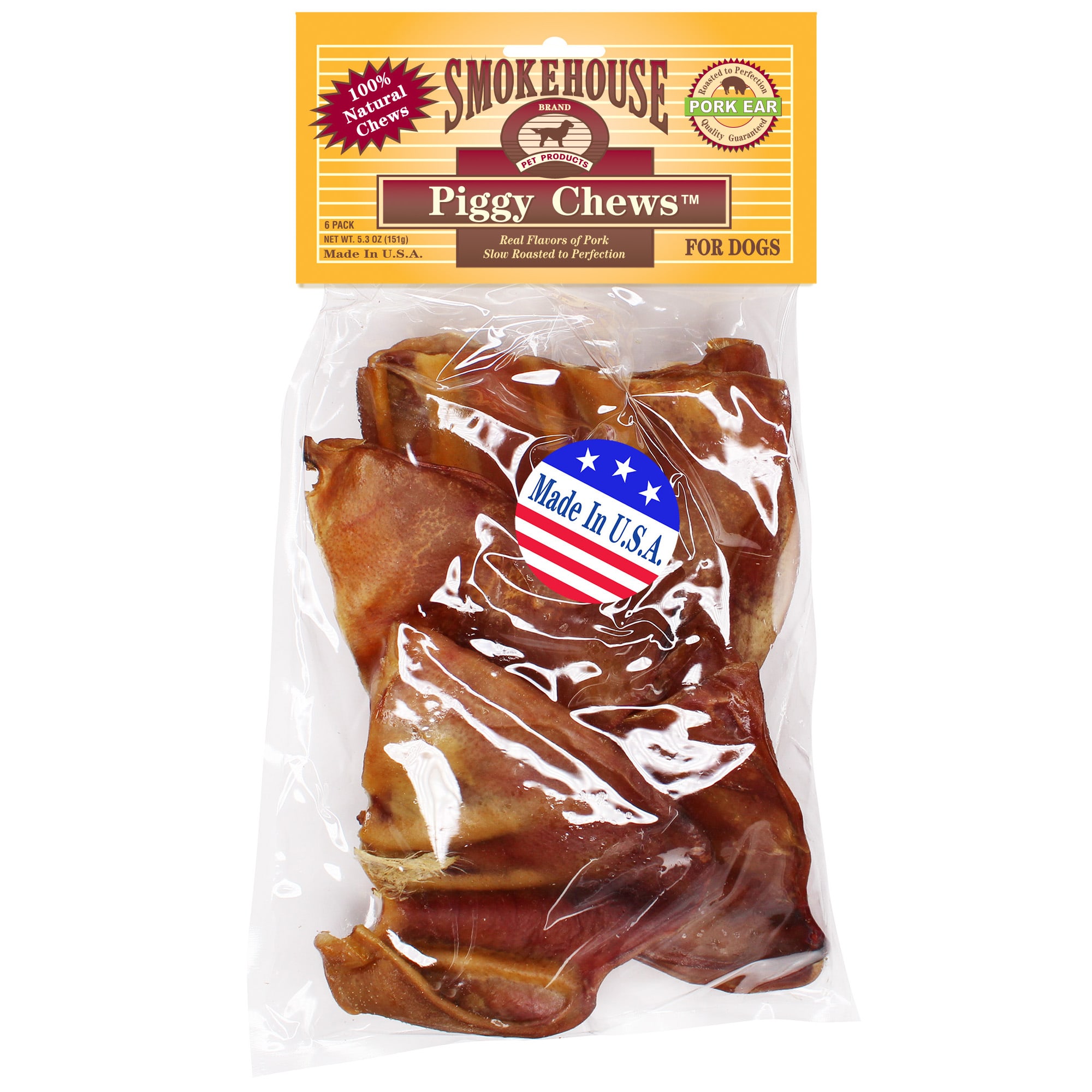 Smokehouse Pig Ears Dog Treats 12 Pack